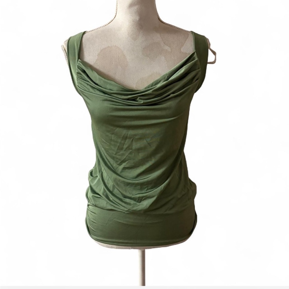 Vintage 90’s Forever 21 Green Tie Bow Back Cowl Neck Tank Top Sz ?